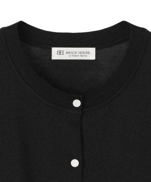 TOKYO SHIRTS（トウキョウシャツ）の「ハイゲージ クルーネックカーディガン（カーディガン/ボレロ・レディース・グリーン/ブラック・M/L）」の5枚目の写真