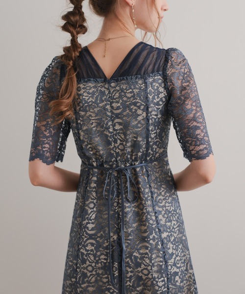 スクエアネックレースフレアドレス（ドレス）｜Dorry Doll（ドリー