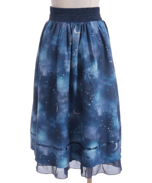 axes femme（アクシーズファム）の「ステラプリントイレヘムスカート（スカート・レディース・ブラック/パープル/ネイビー・FREE）」の7枚目の写真