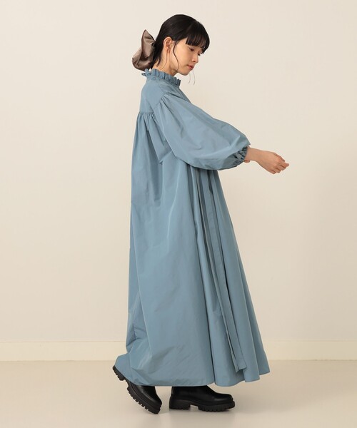 CAROLINA GLASER（カロリナ グレイサー）の「リップストップ リボン ボリュームスリーブ ワンピース（ワンピース・レディース・ブルー系その他/ブラック・SMALL/MEDIUM）」の22枚目の写真