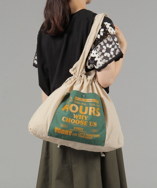 オリジナル ポケット巾着トート（トートバッグ）｜niko and