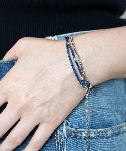 amp japan（アンプジャパン）の「SENTI センティ / SV BEADS NK&BR amp japan アンプジャパンコラボレーションシルバー925ビーズネックレス&3連ブレスレット / 2501（ネックレス・メンズ・アイボリー/ブラック/インディゴブルー・FREE）」の3枚目の写真
