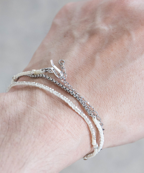 amp japan（アンプジャパン）の「SENTI センティ / SV BEADS NK&BR amp japan アンプジャパンコラボレーションシルバー925ビーズネックレス&3連ブレスレット / 2501（ネックレス・メンズ・アイボリー/ブラック/インディゴブルー・FREE）」の7枚目の写真