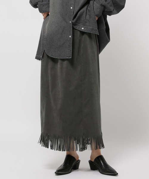 niko and...（ニコアンド）の「2WAYフリンジワンピーススカート（スカート・レディース・チャコール/モカ・MEDIUM/LARGE）」の18枚目の写真