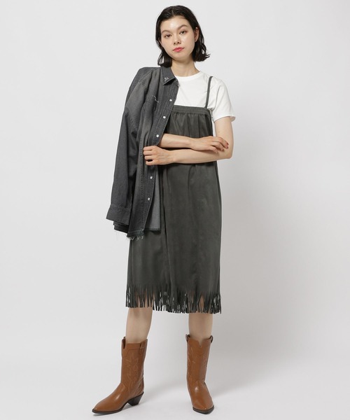 niko and...（ニコアンド）の「2WAYフリンジワンピーススカート（スカート・レディース・チャコール/モカ・MEDIUM/LARGE）」の16枚目の写真