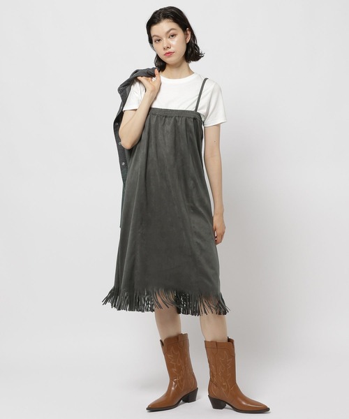 niko and...（ニコアンド）の「2WAYフリンジワンピーススカート（スカート・レディース・チャコール/モカ・MEDIUM/LARGE）」の15枚目の写真