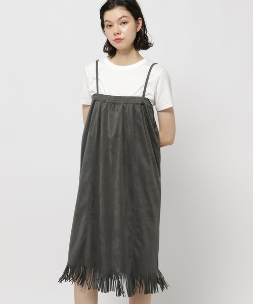 niko and...（ニコアンド）の「2WAYフリンジワンピーススカート（スカート・レディース・チャコール/モカ・MEDIUM/LARGE）」の14枚目の写真