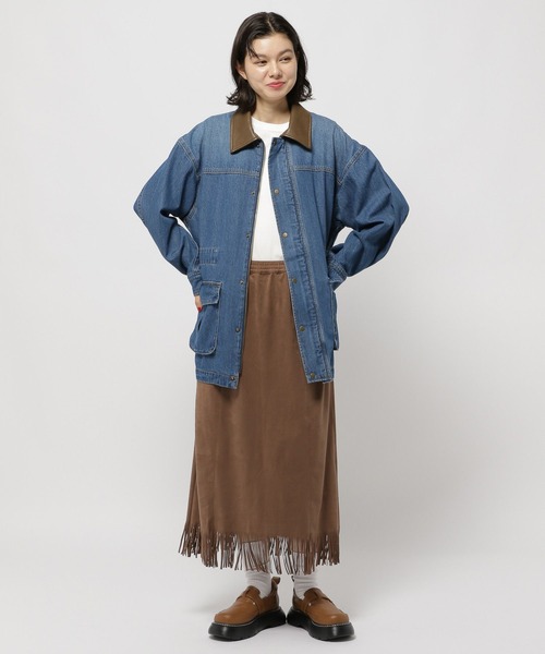 niko and...（ニコアンド）の「2WAYフリンジワンピーススカート（スカート・レディース・チャコール/モカ・MEDIUM/LARGE）」の12枚目の写真