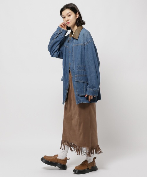 niko and...（ニコアンド）の「2WAYフリンジワンピーススカート（スカート・レディース・チャコール/モカ・MEDIUM/LARGE）」の11枚目の写真