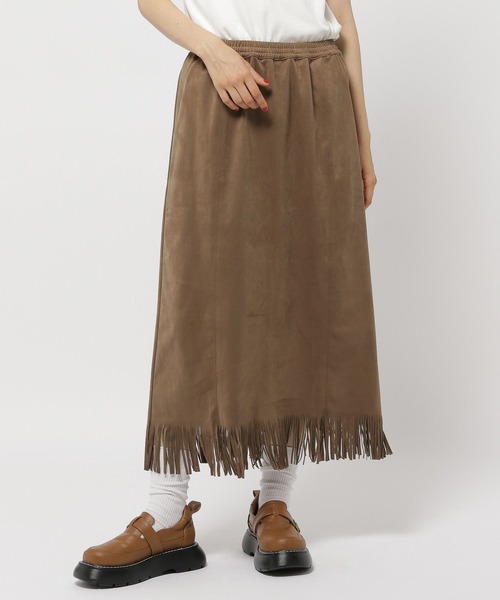 niko and...（ニコアンド）の「2WAYフリンジワンピーススカート（スカート・レディース・チャコール/モカ・MEDIUM/LARGE）」の9枚目の写真