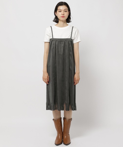 niko and...（ニコアンド）の「2WAYフリンジワンピーススカート（スカート・レディース・チャコール/モカ・MEDIUM/LARGE）」の8枚目の写真