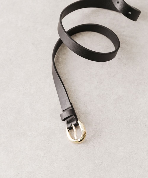 SMELLY（スメリー）の「ハーフラウンドバックルベルト（ベルト・レディース・ブラウン/ブラック・-）」の2枚目の写真