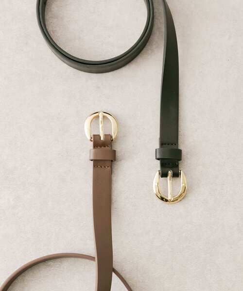 SMELLY（スメリー）の「ハーフラウンドバックルベルト（ベルト・レディース・ブラウン/ブラック・-）」の10枚目の写真