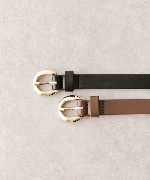 SMELLY（スメリー）の「ハーフラウンドバックルベルト（ベルト・レディース・ブラウン/ブラック・-）」の11枚目の写真