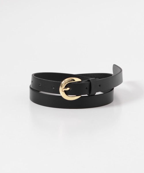 SMELLY（スメリー）の「ハーフラウンドバックルベルト（ベルト・レディース・ブラウン/ブラック・-）」の9枚目の写真