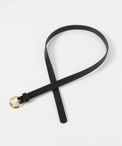 SMELLY（スメリー）の「ハーフラウンドバックルベルト（ベルト・レディース・ブラウン/ブラック・-）」の3枚目の写真