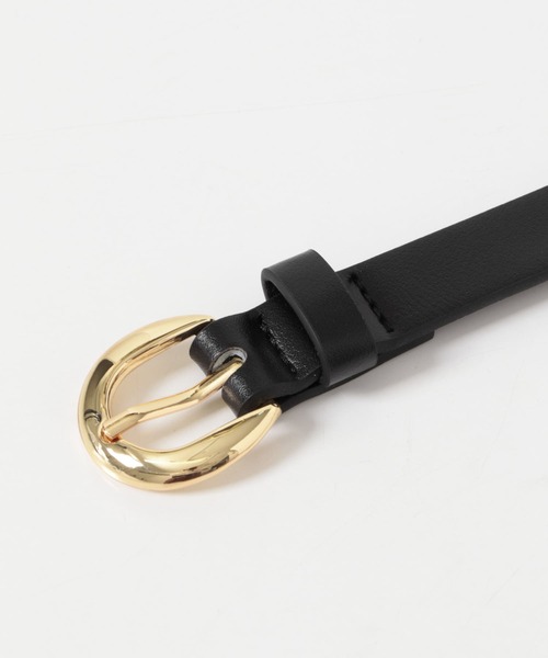 SMELLY（スメリー）の「ハーフラウンドバックルベルト（ベルト・レディース・ブラウン/ブラック・-）」の4枚目の写真