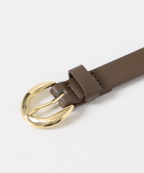 SMELLY（スメリー）の「ハーフラウンドバックルベルト（ベルト・レディース・ブラウン/ブラック・-）」の6枚目の写真