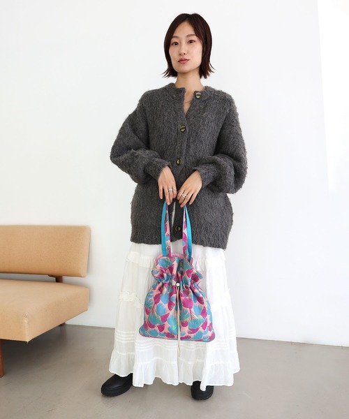 408♥suzu様order♥ころんと丸い＊巾着ラウンドトート＊ハンドメイド 柄生地巾着トートバッグ【詳細動画あり】（トートバッグ）｜T・S・L