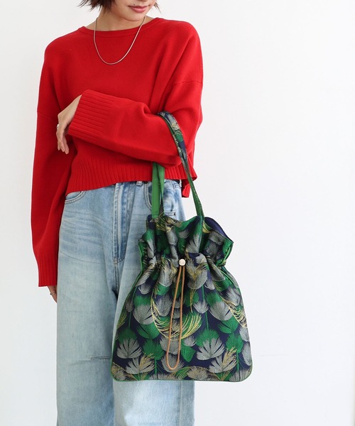 T・S・L（ティーエスエル）の「柄生地巾着トートバッグ【詳細動画あり】（トートバッグ・レディース・ネイビー/ピンク・FREE）」の17枚目の写真