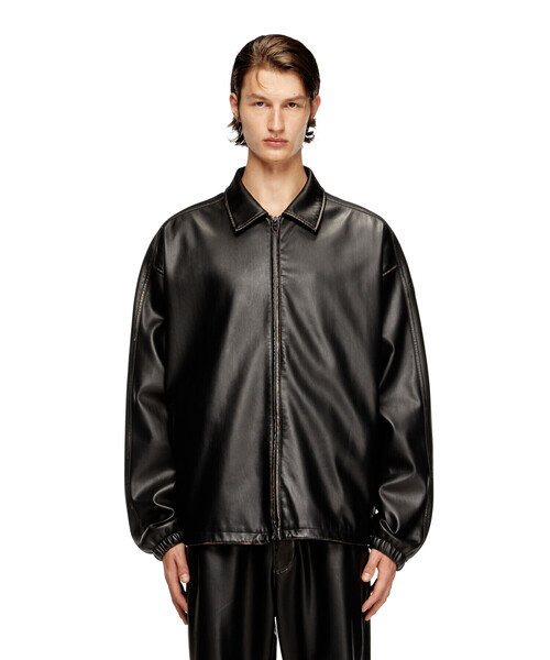 XLサイズ✨DIESEL ディーゼル レザー切替 ブルゾンジップアップジャケット セール】メンズ ジップアップジャケット J-AKE（ブルゾン）｜DIESEL