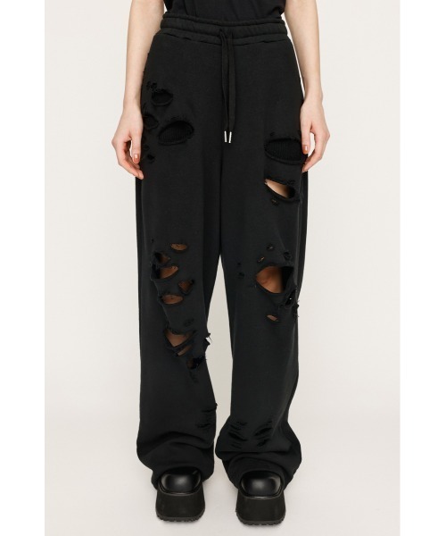 SLY（スライ）の「DAMAGE SW PT ダメージ スウェットパンツ（スウェットパンツ・レディース・ブラック/杢グレー・FREE）」の5枚目の写真