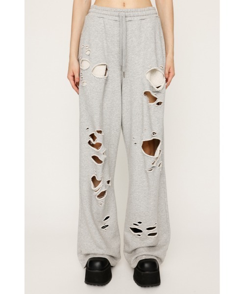 SLY（スライ）の「DAMAGE SW PT ダメージ スウェットパンツ（スウェットパンツ・レディース・ブラック/杢グレー・FREE）」の8枚目の写真