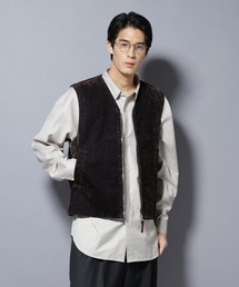 NANO universe | フロッキーデニム  ZIPベスト(ベスト)