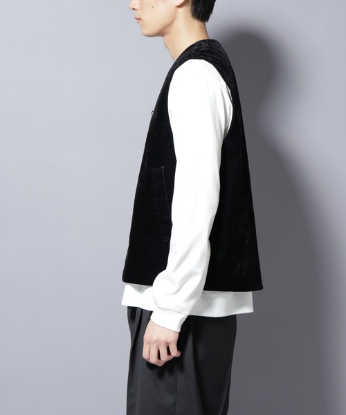 NANO universe（ナノユニバース）の「フロッキーデニム  ZIPベスト（ベスト・メンズ・ブラック/ブラウン・M/L）」の17枚目の写真