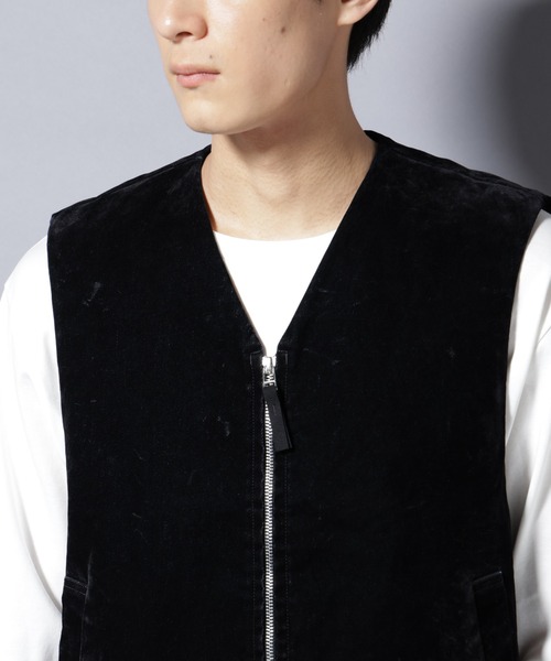NANO universe（ナノユニバース）の「フロッキーデニム  ZIPベスト（ベスト・メンズ・ブラック/ブラウン・M/L）」の19枚目の写真
