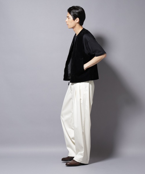 NANO universe（ナノユニバース）の「フロッキーデニム  ZIPベスト（ベスト・メンズ・ブラック/ブラウン・M/L）」の15枚目の写真