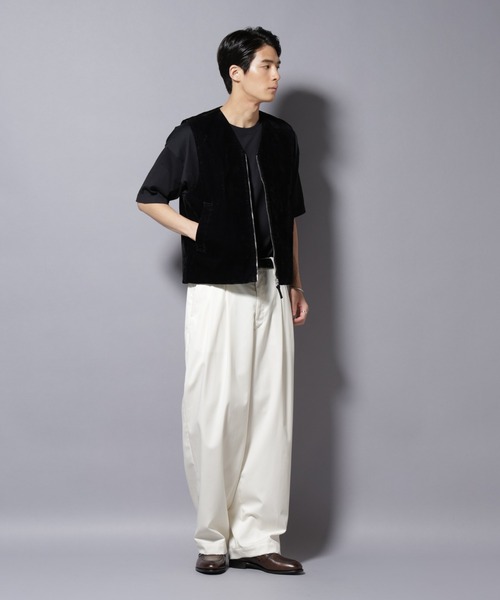 NANO universe（ナノユニバース）の「フロッキーデニム  ZIPベスト（ベスト・メンズ・ブラック/ブラウン・M/L）」の14枚目の写真