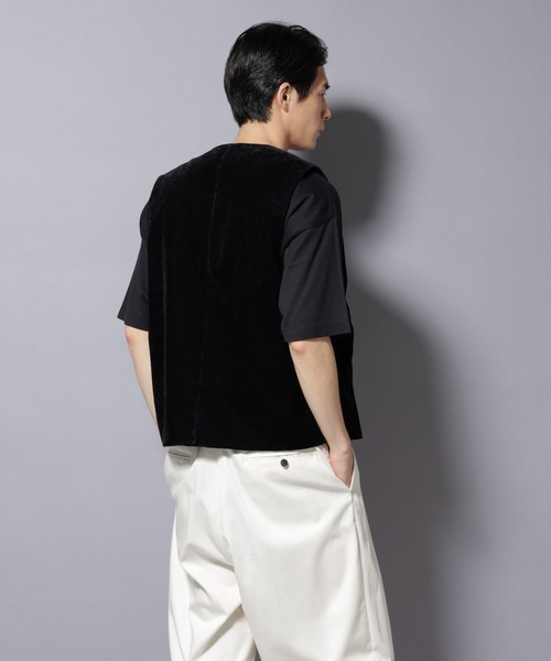 NANO universe（ナノユニバース）の「フロッキーデニム  ZIPベスト（ベスト・メンズ・ブラック/ブラウン・M/L）」の12枚目の写真