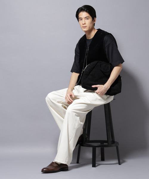 NANO universe（ナノユニバース）の「フロッキーデニム  ZIPベスト（ベスト・メンズ・ブラック/ブラウン・M/L）」の16枚目の写真