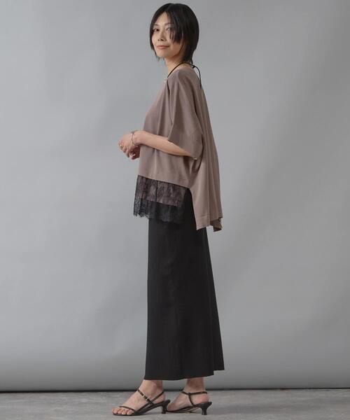 Liesse(リエス)の「レースコンビワイドニット(ニット/セーター・レディース・ライトベージュ/グレイッシュベージュ/ブラック・FREE)」の8枚目の写真