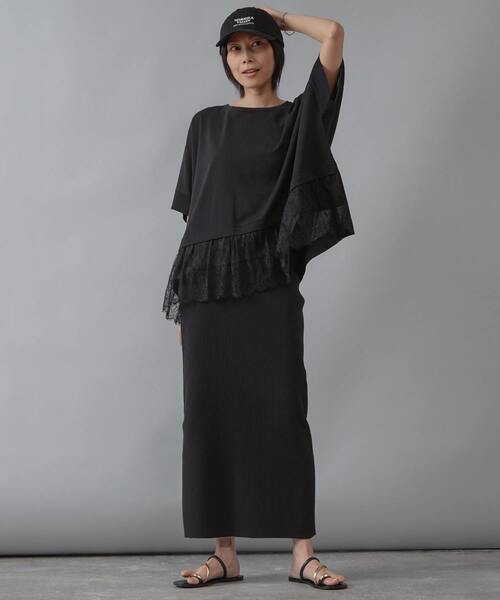 Liesse(リエス)の「レースコンビワイドニット(ニット/セーター・レディース・ライトベージュ/グレイッシュベージュ/ブラック・FREE)」の15枚目の写真