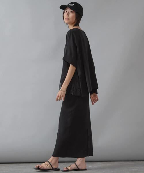 Liesse(リエス)の「レースコンビワイドニット(ニット/セーター・レディース・ライトベージュ/グレイッシュベージュ/ブラック・FREE)」の16枚目の写真