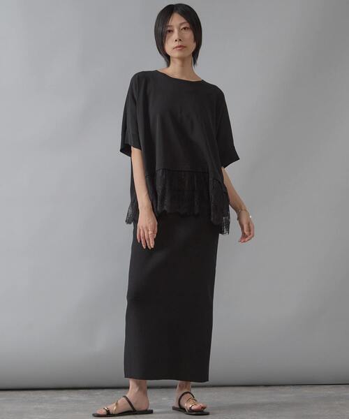 Liesse(リエス)の「レースコンビワイドニット(ニット/セーター・レディース・ライトベージュ/グレイッシュベージュ/ブラック・FREE)」の19枚目の写真