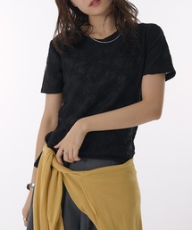 lace jacquard t-shirt / レースジャガードTシャツ