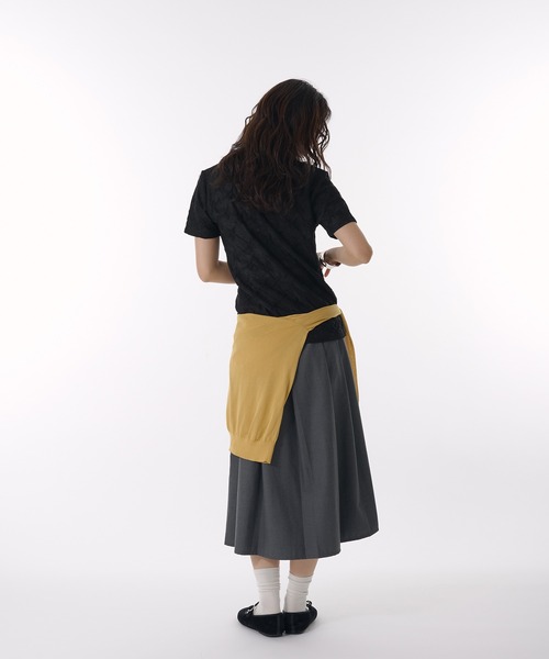 MUHET(ミュエータ)の「lace jacquard t-shirt / レースジャガードTシャツ(Tシャツ/カットソー・レディース・ブラウン/ブラック・FREE)」の17枚目の写真