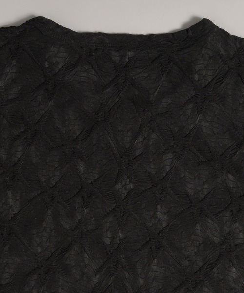 MUHET(ミュエータ)の「lace jacquard t-shirt / レースジャガードTシャツ(Tシャツ/カットソー・レディース・ブラウン/ブラック・FREE)」の21枚目の写真