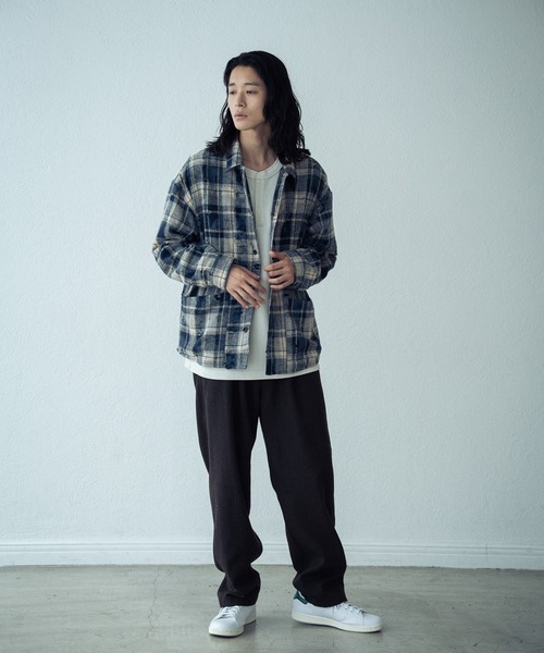 RATTLE TRAP（ラトルトラップ）の「ダメージネルチェックシャツブルゾン（シャツ/ブラウス・メンズ・ブラウン/ブラック/ネイビー・L/M/S）」の4枚目の写真