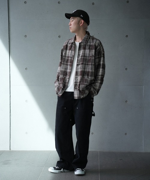 RATTLE TRAP（ラトルトラップ）の「ダメージネルチェックシャツブルゾン（シャツ/ブラウス・メンズ・ブラウン/ブラック/ネイビー・L/M/S）」の17枚目の写真