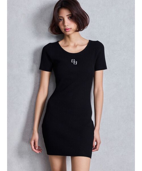 GYDA(ジェイダ)の「GGプレートハーフスリーブニットワンピース(ワンピース・レディース・オフホワイト/シルバー/その他1/ブラック・FREE)」の2枚目の写真