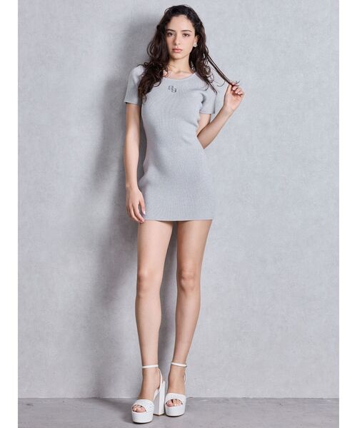 GYDA(ジェイダ)の「GGプレートハーフスリーブニットワンピース(ワンピース・レディース・オフホワイト/シルバー/その他1/ブラック・FREE)」の12枚目の写真