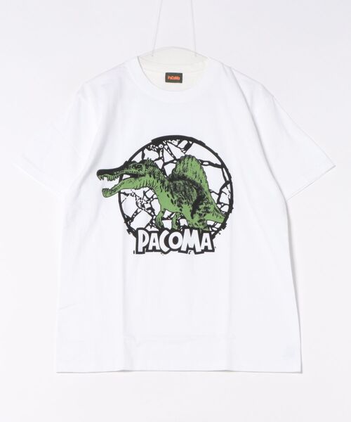 ARCHIVER(アーカイバ)の「【W】【it】【PaCoMa/パコマ】Spino saurus TEE (ADULT)(Tシャツ/カットソー・メンズ・スミクロ/ライトグレー/サックスブルー/オフホワイト・LARGE/MEDIUM/X-LARGE)」の2枚目の写真