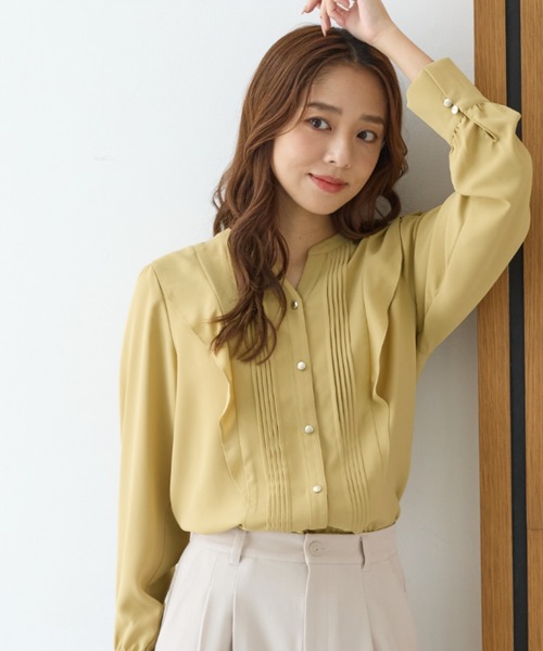 WEB限定／褒められ】フリルピンタックブラウス（シャツ/ブラウス