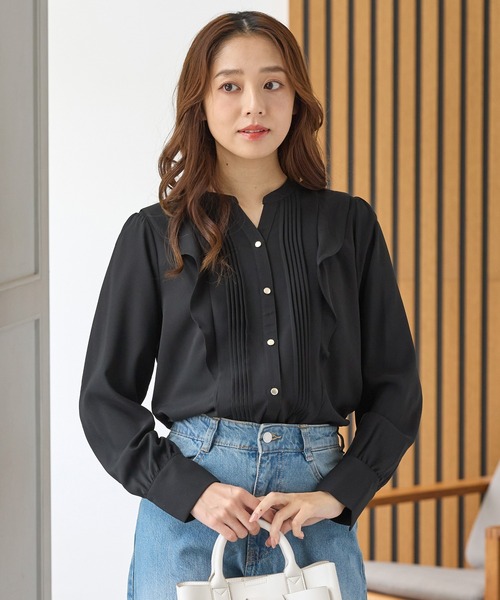 WEB限定／褒められ】フリルピンタックブラウス（シャツ/ブラウス