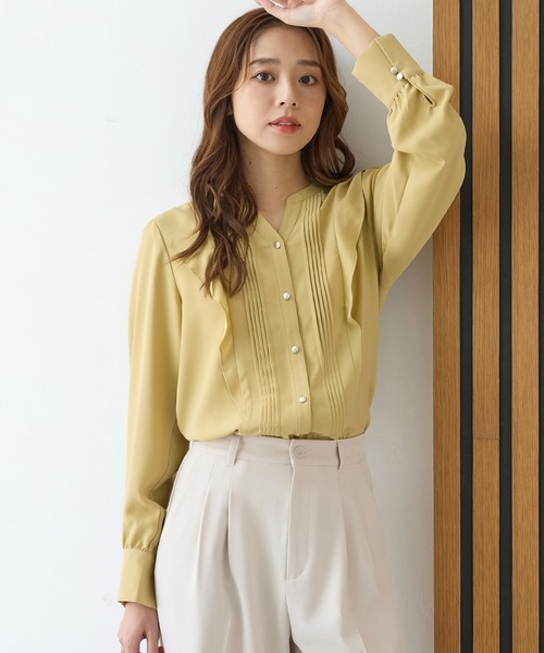 WEB限定／褒められ】フリルピンタックブラウス（シャツ/ブラウス
