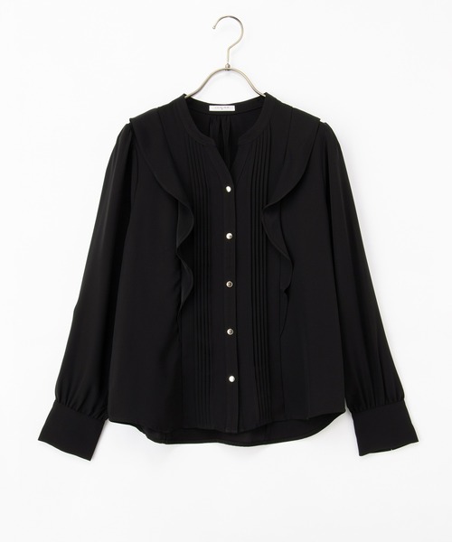 Honeys（ハニーズ）の「【WEB限定／褒められ】フリルピンタックブラウス（シャツ/ブラウス・レディース・ネイビー/アイボリー/ライトベージュ/ブラック/イエロー/ミント・S/M/LL/L/3L）」の18枚目の写真